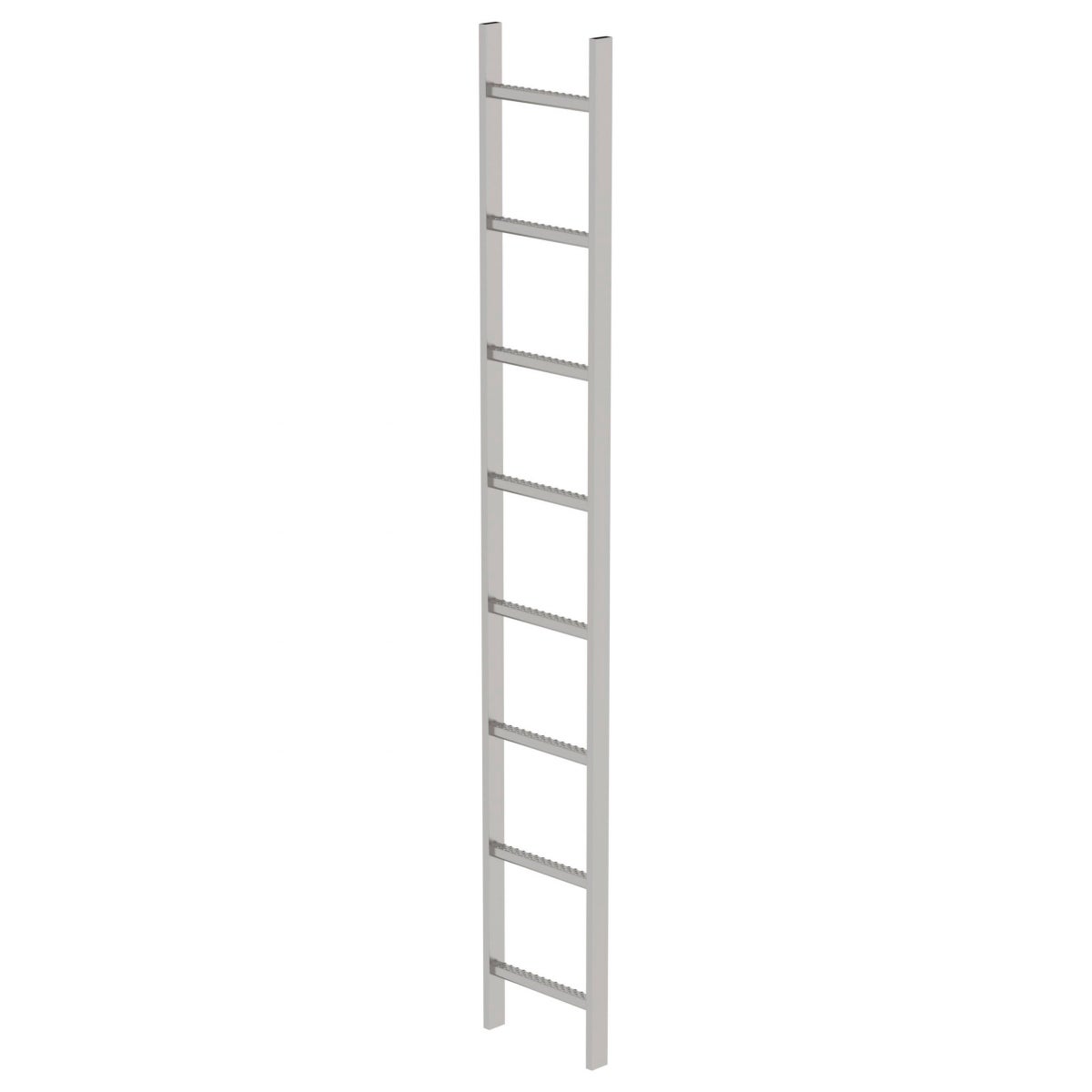 MUNK roestvrijstalen schachtladder, 300 mm breed, 8 sporten, 2,24 m lang