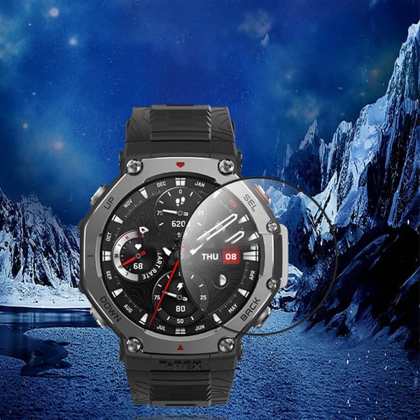 INF Amazfit T-Rex 3 Skjermbeskytter (2-pakning) - Myk, 3D-buet, HD-klar, Dekselvennlig