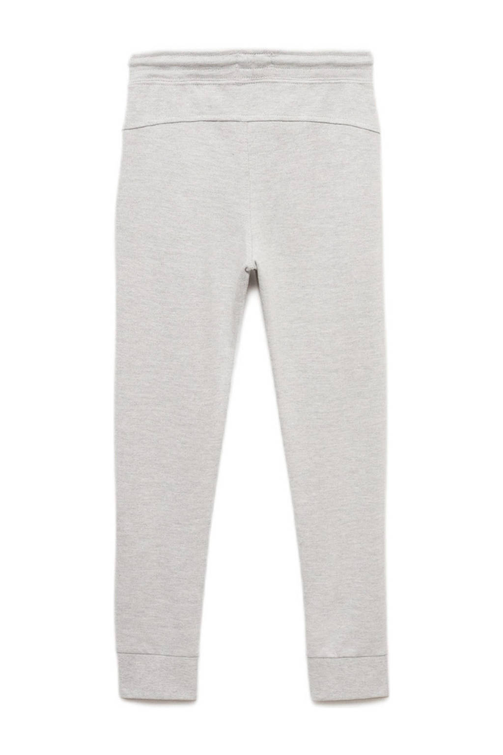 Mango Kids joggingbroek lichtgrijs melange