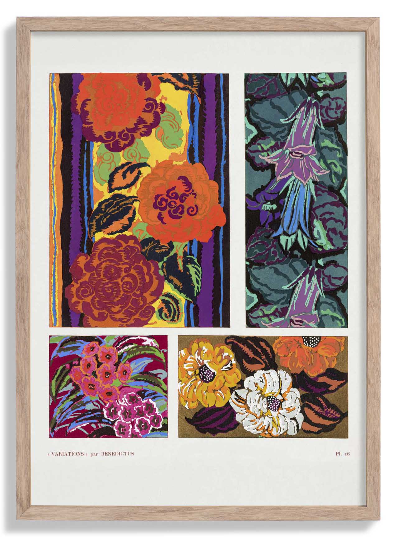 Vintage Florales Art-Déco-Muster, Variation 16 von Édouard Bénédictus