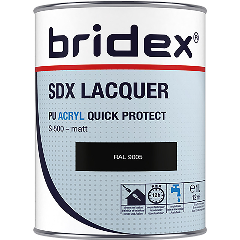 Bridex SDX Lacquer lak acryl 1L RAL 9005 mat
