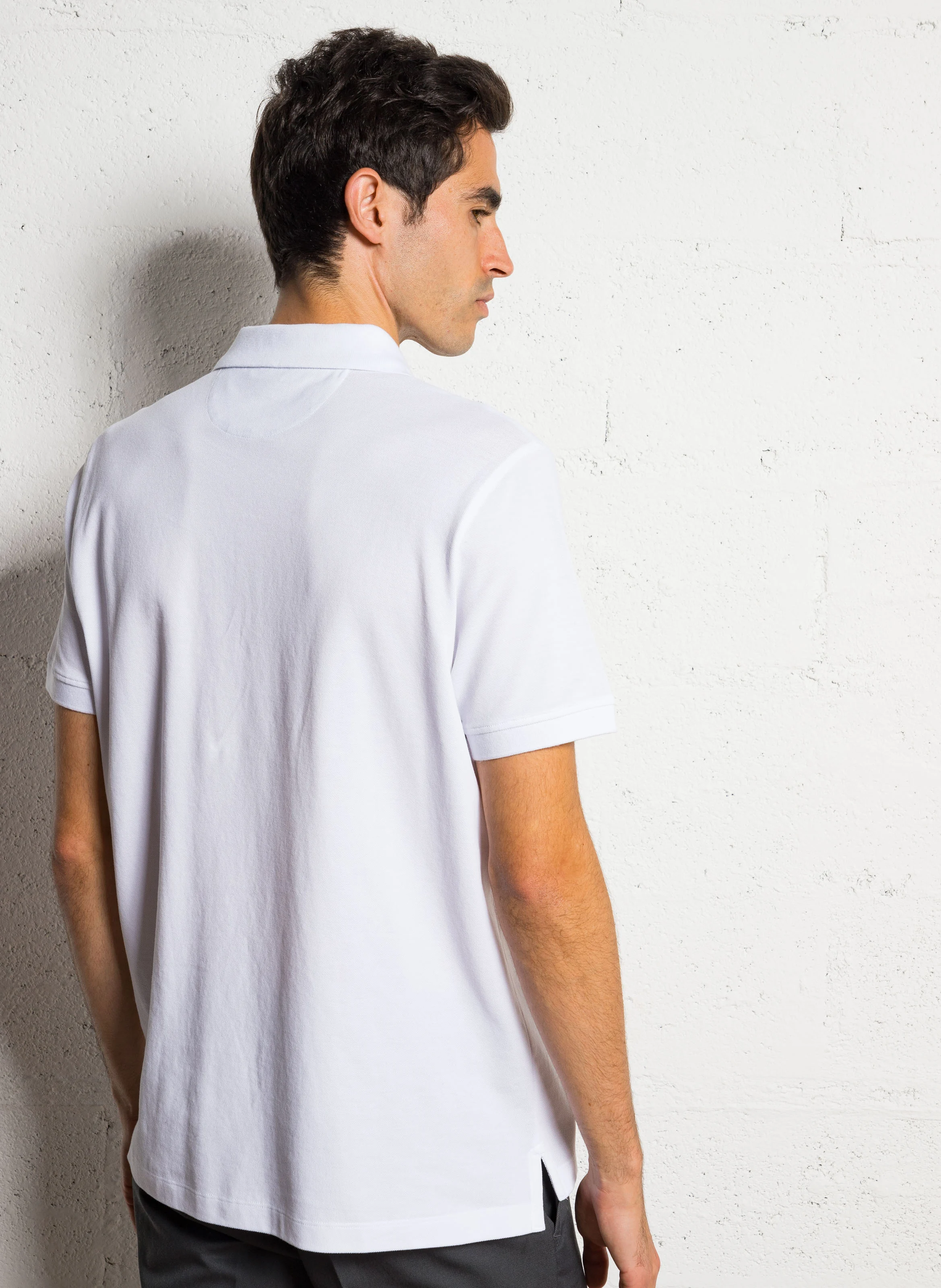 Polo regular-fit en coton piqué | Blanc