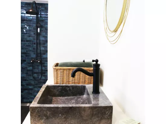 Leeds mitigeur lavabo bas noir - Essebagno