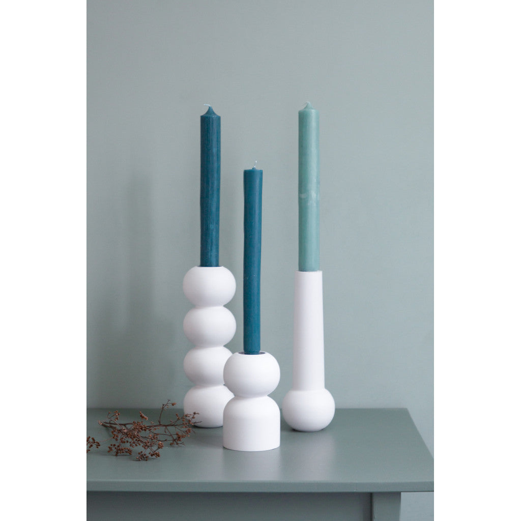 LEMON LILY Candleholder cone low - White
