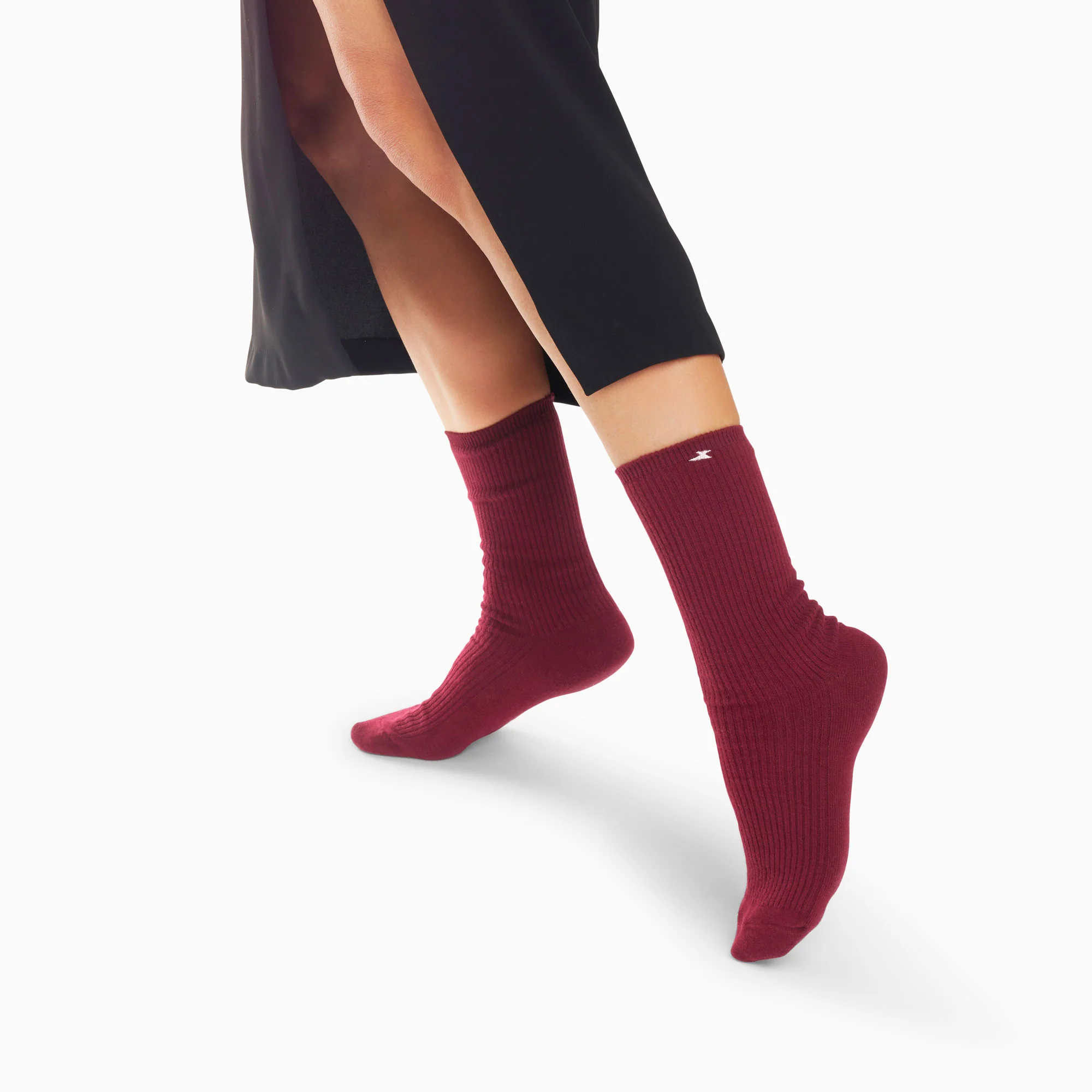 Chaussettes-Chaussettes Ella bordeaux côtelées