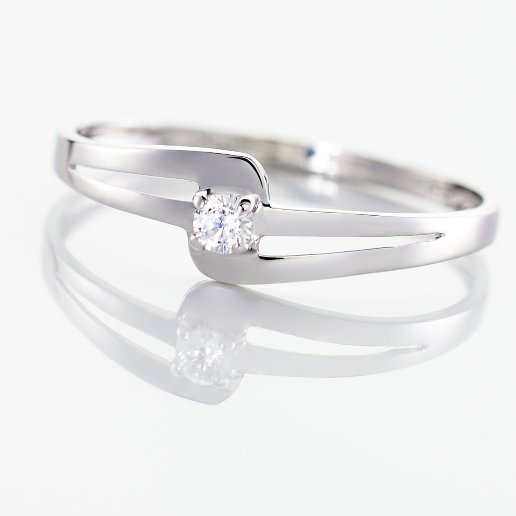 Bague Nesryne Or Blanc Oxyde De Zirconium