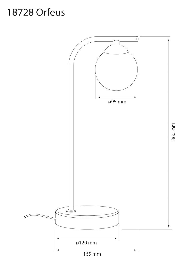 Orfeus bordlampe Matt messing/marmor 5W LED