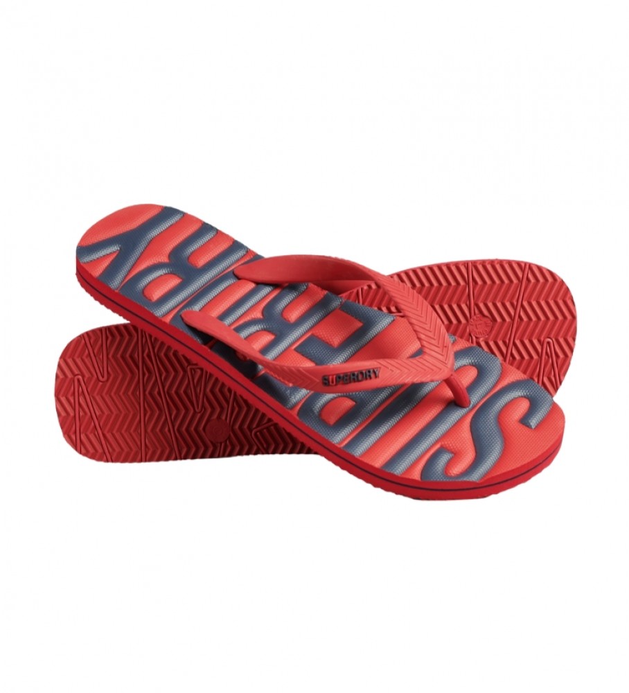 Chinelo vegano Superdry, vermelho