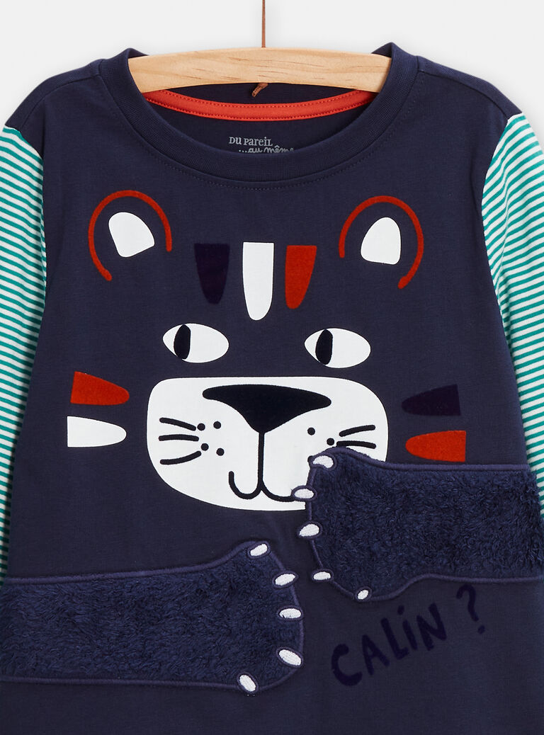 Pyjama bleu animation tigre pour garçon