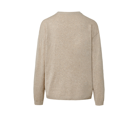 Feinstrickpullover mit Rippdetail, beige