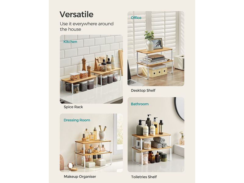 Songmics Lagerregal Nature-Weiss Küchen-Organizer 2er Set