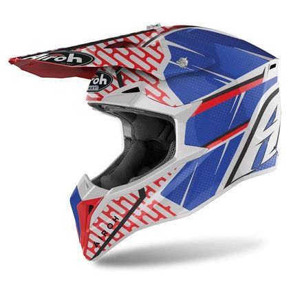 Casque cross Airoh WRAAP - IDOL - RED/BLUE GLOSS 2023 - Rouge / Bleu