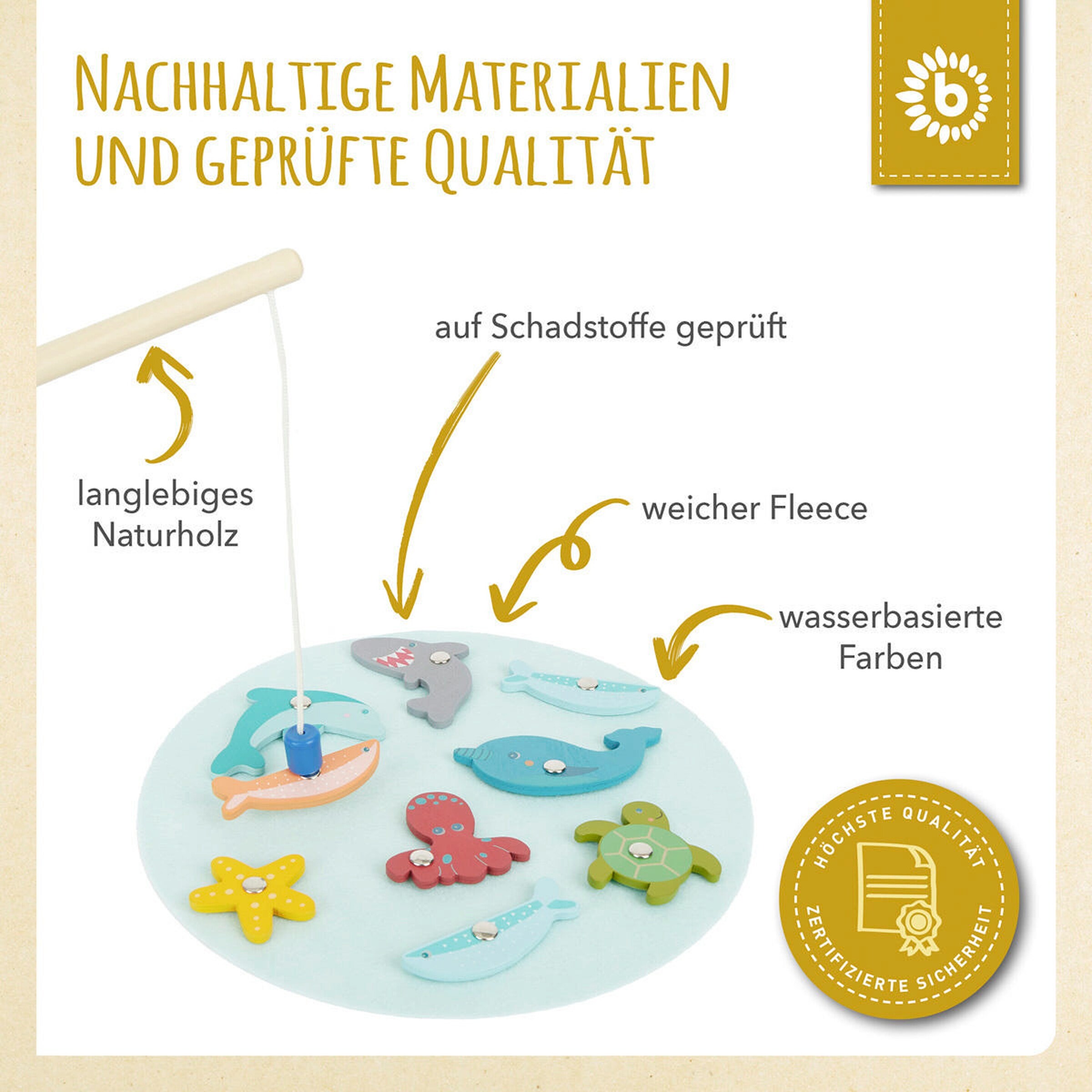 Bieco Magnet Spiel Fische Angeln - ab 12 Monate Mehrfarbig
