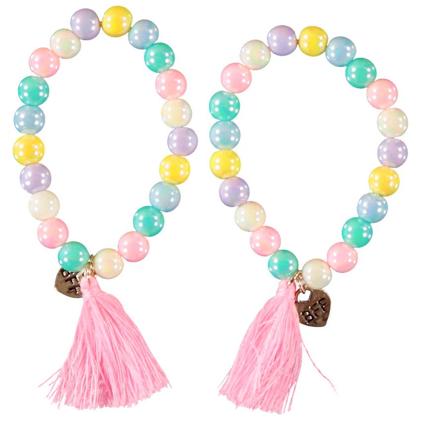 Lot de 2 bracelets à perles Best Friends pour fille - Multicolore