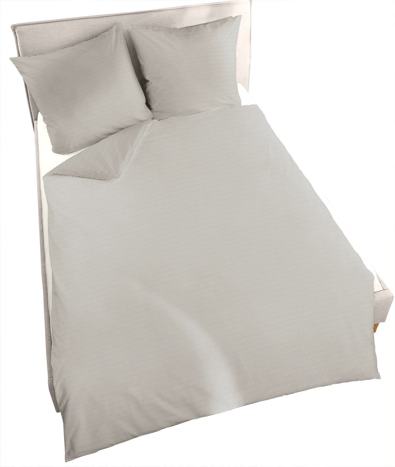 DORMISETTE RENFORCE-Bettwäsche BUNTGEWEBT 135 x 200 cm anthrazit