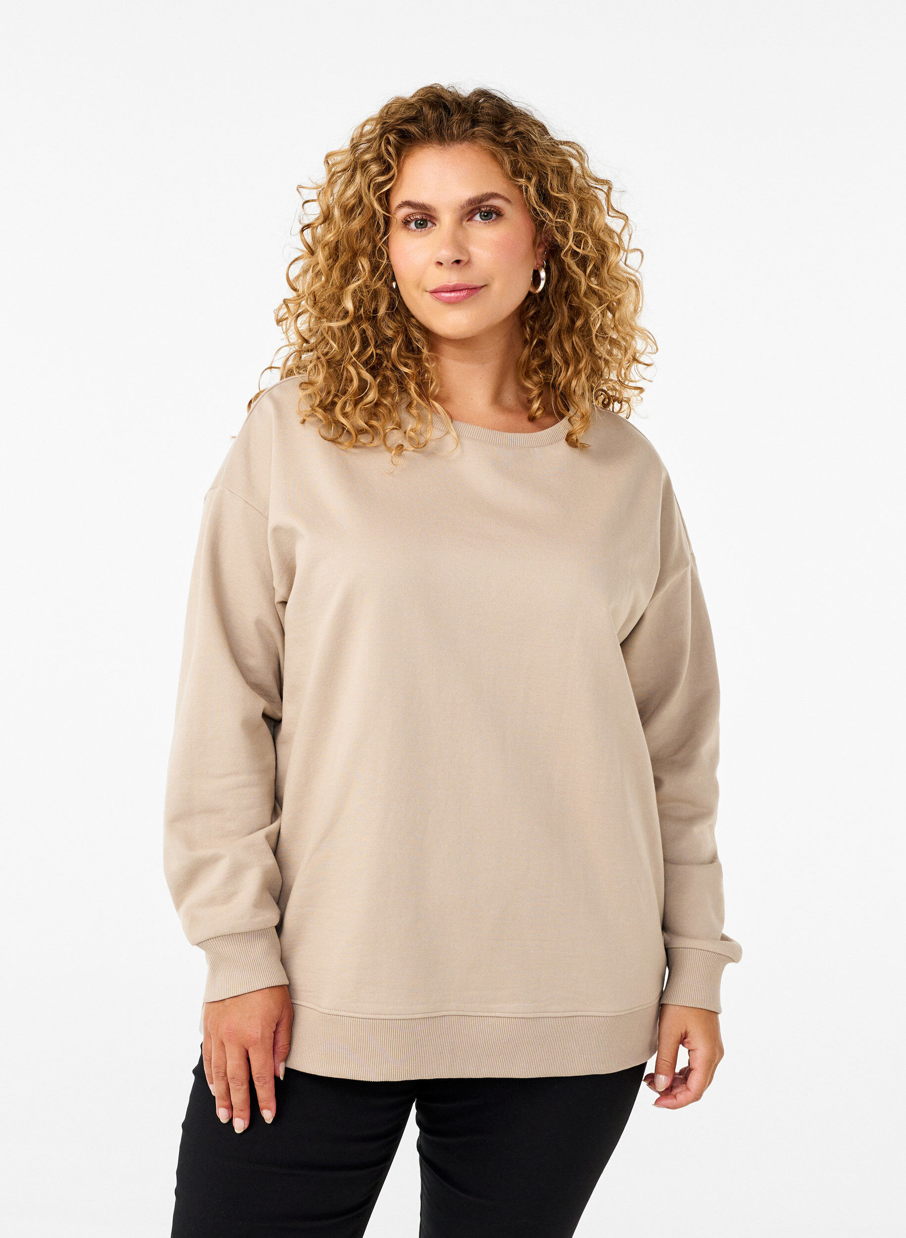 Sweatshirt med rund hals