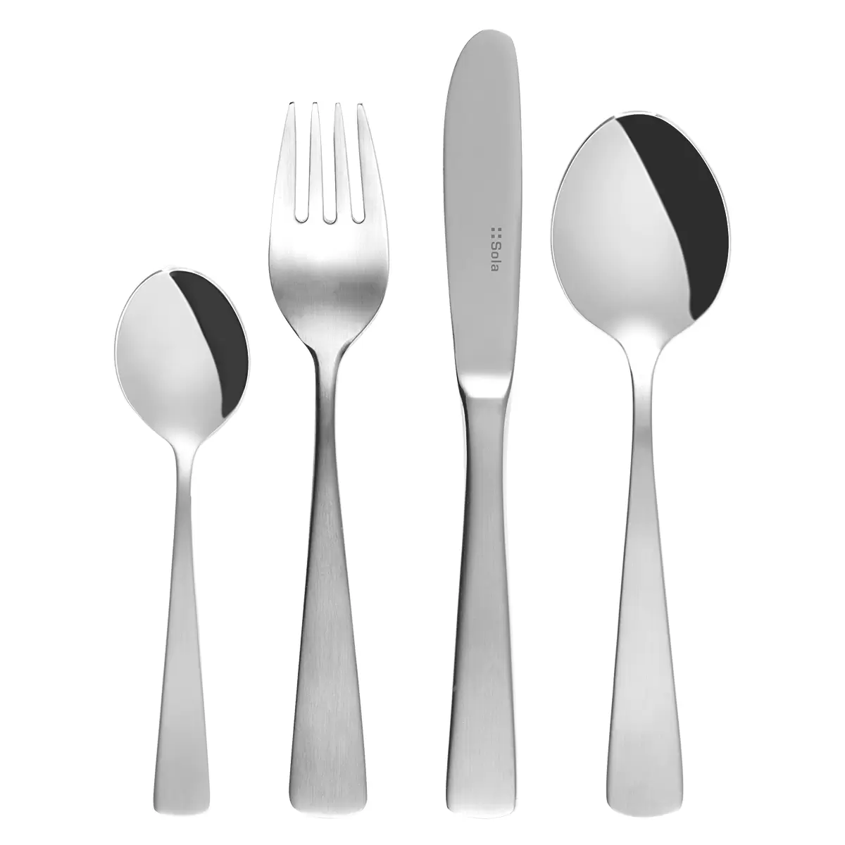 Kinderbesteck 4 Tlg 750 Elite ganz matt Silber