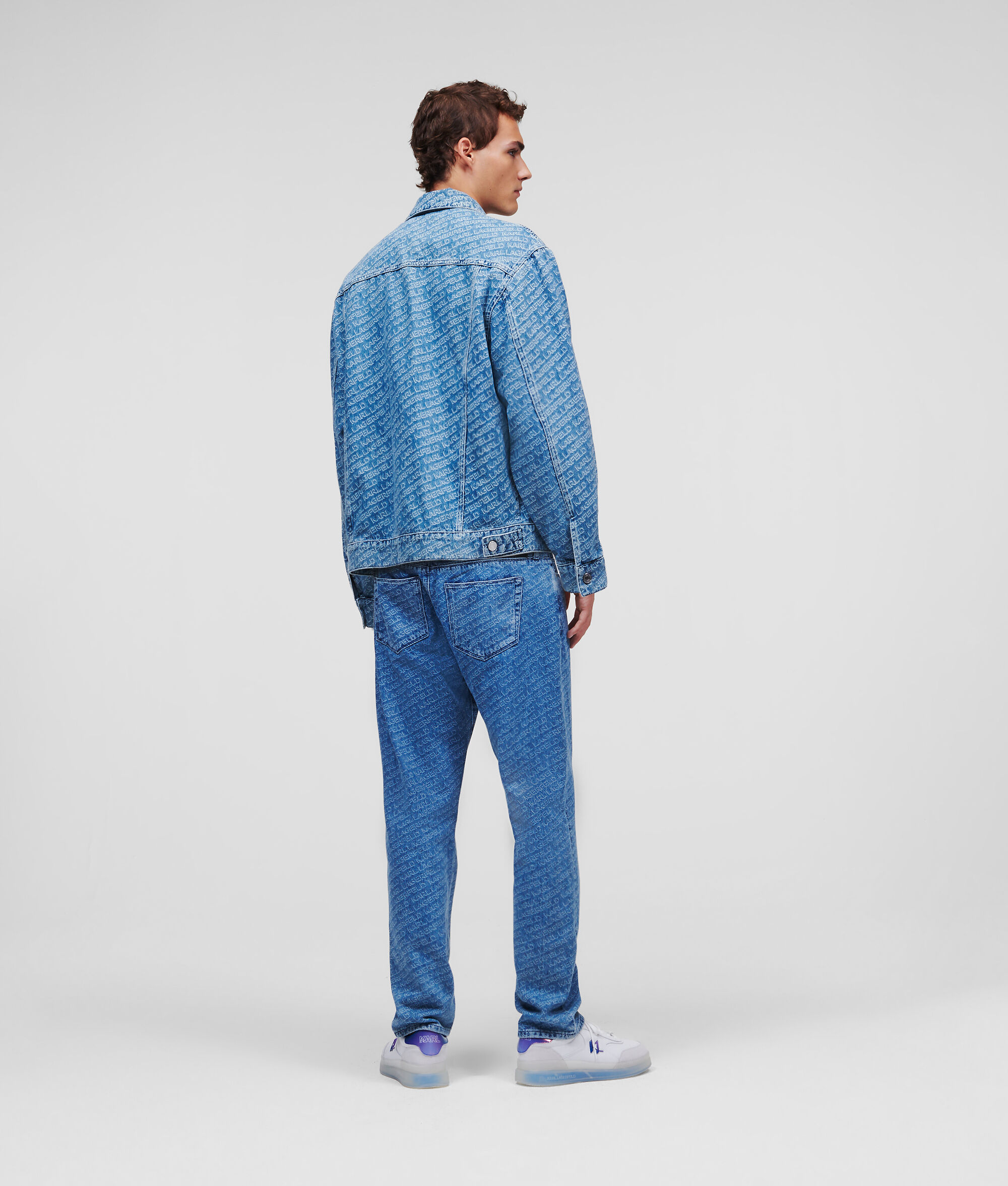 VESTE EN JEAN AVEC LOGO KARL EN DIAGONALE