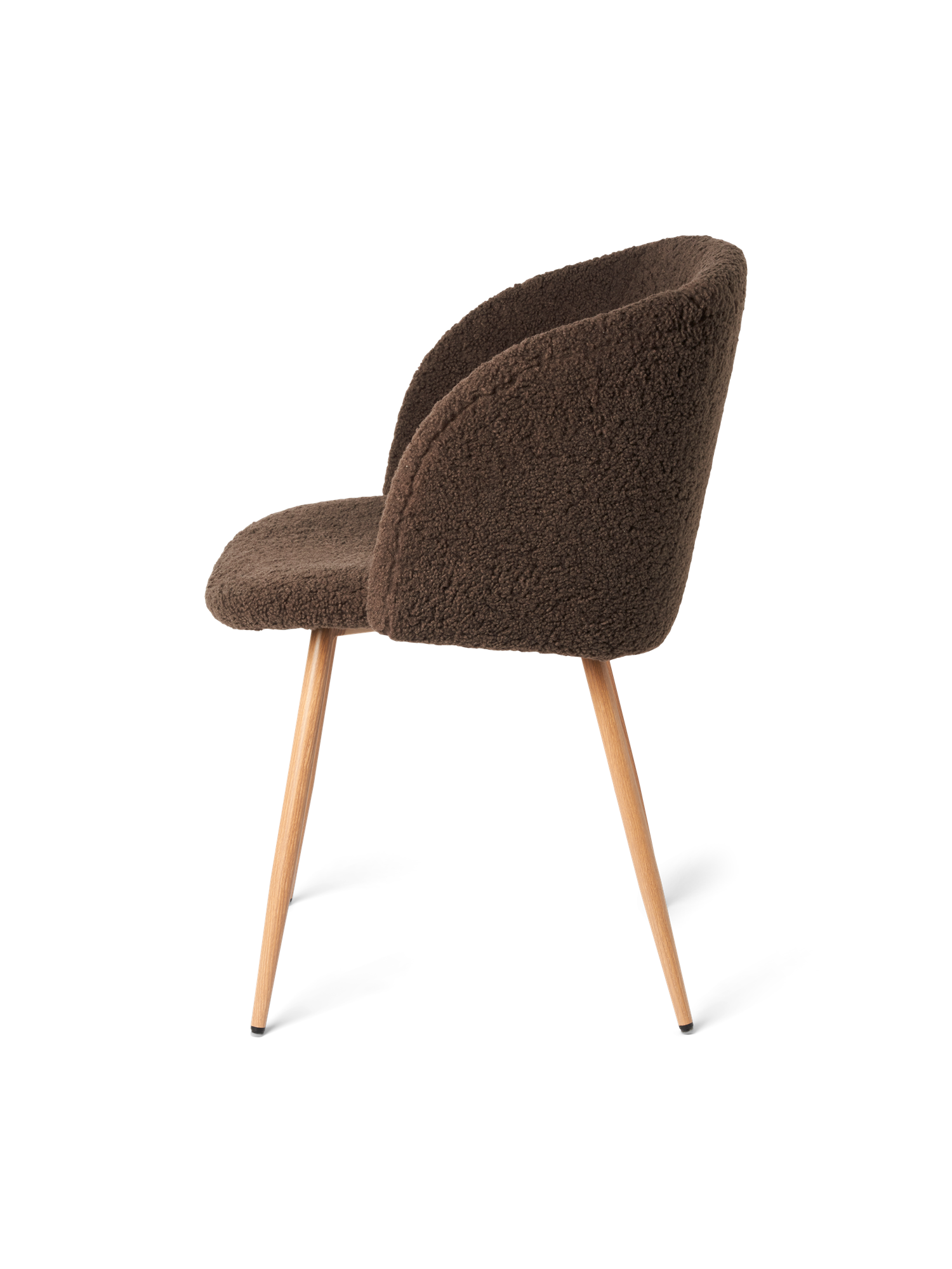 Stol i teddystof | Polyester/polyurethan/stål. 54 x 47 x 81 cm. | Dark Brown