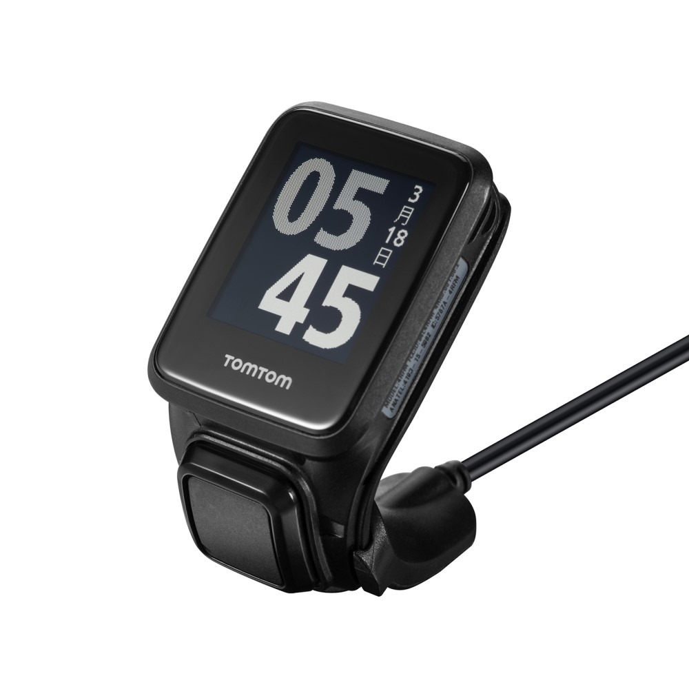 (1m) TomTom Runner 3 / 2 / Spark 3 / Golfer 2 / Abenteurer USB Ladegerät Clip Dockingstation - Schwarz