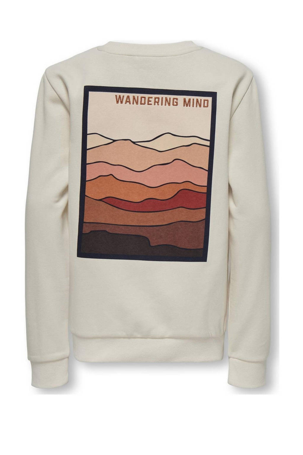 ONLY sweater KOBCOLUMBUS met backprint offwhite