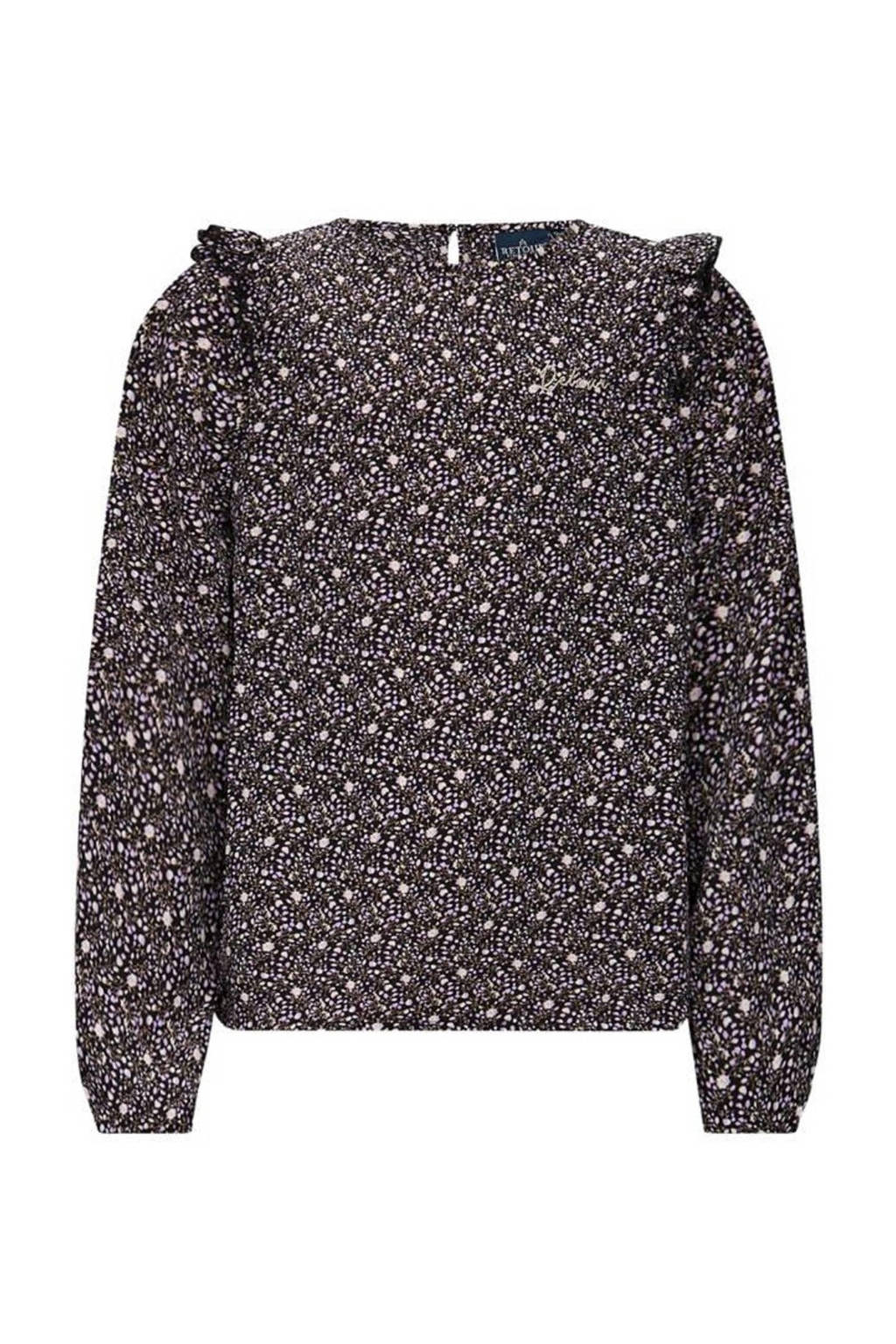 Retour Jeans gebloemdetop Fajah zwart/beige