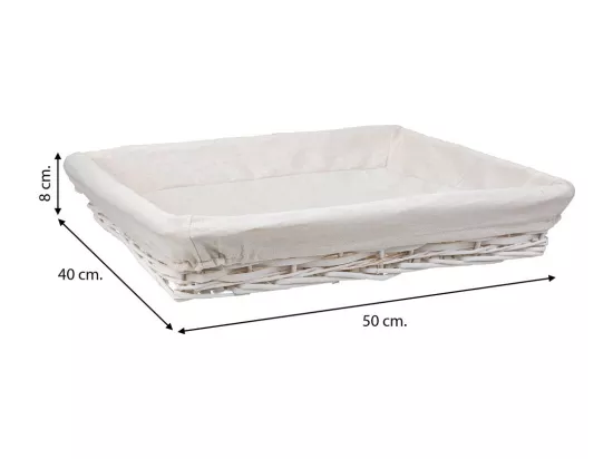 Plateau en osier blanc 50x40x08h
