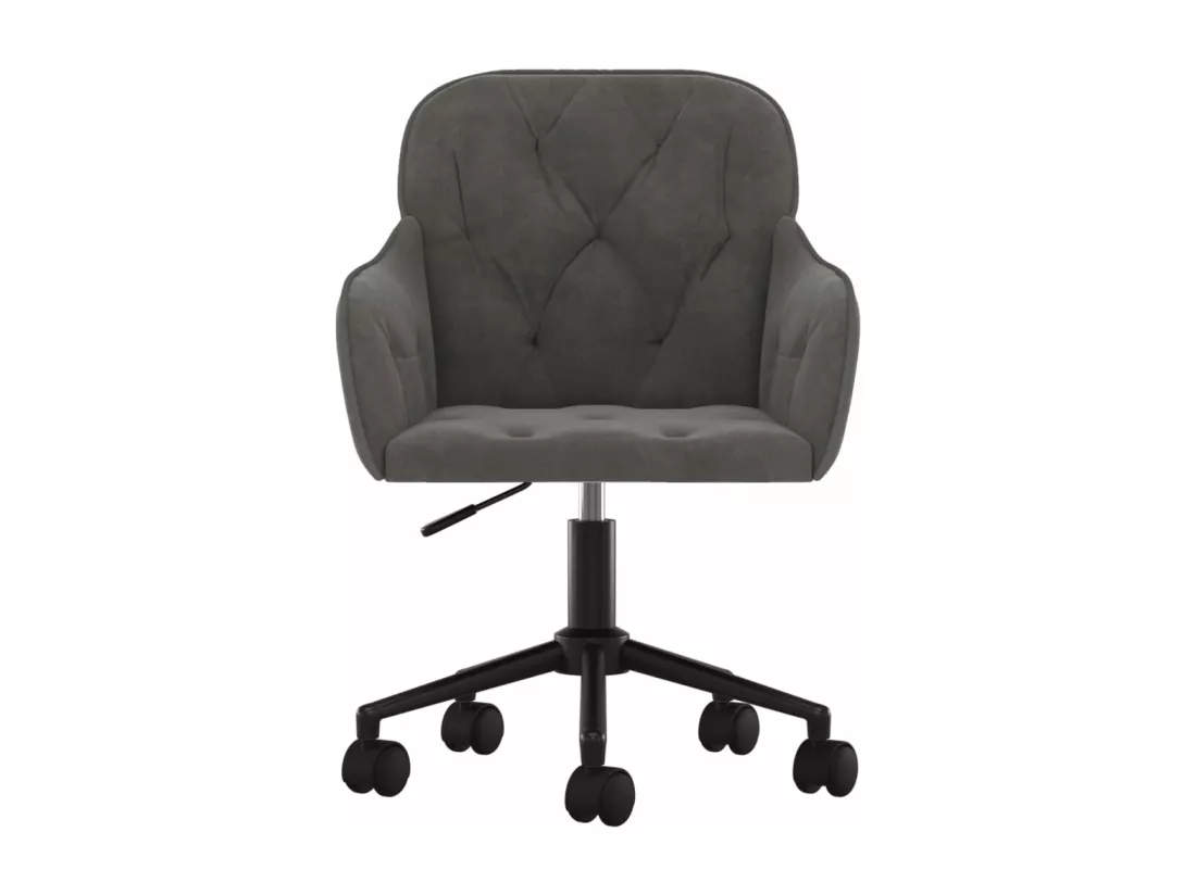 Chaise pivotante de bureau Gris foncé Velours
