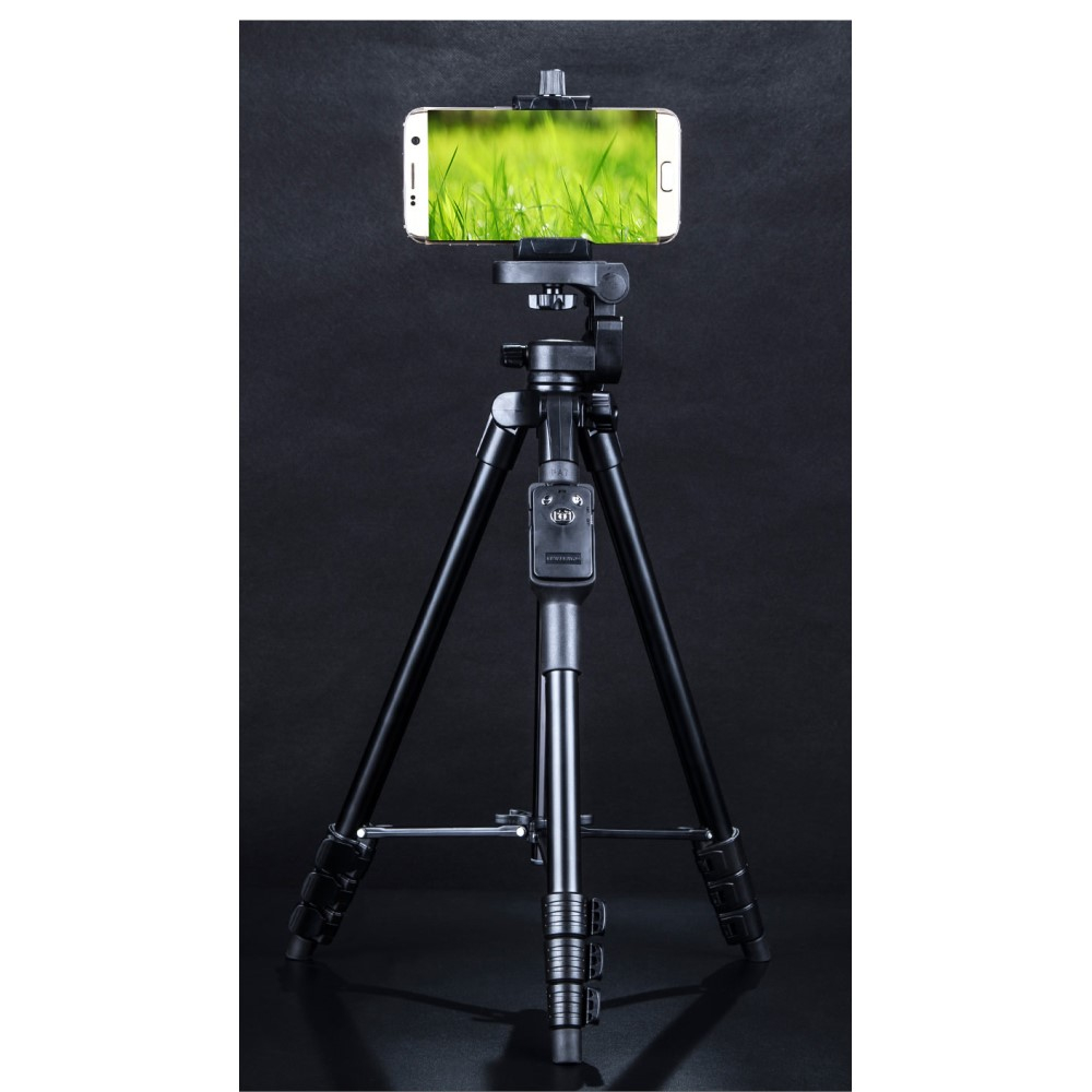 (136cm) Foto / Video Tripod Dreibein Stativ Halterung mit Fernauslöser für Smartphone / DSLR Kamera / GoPro   1/4