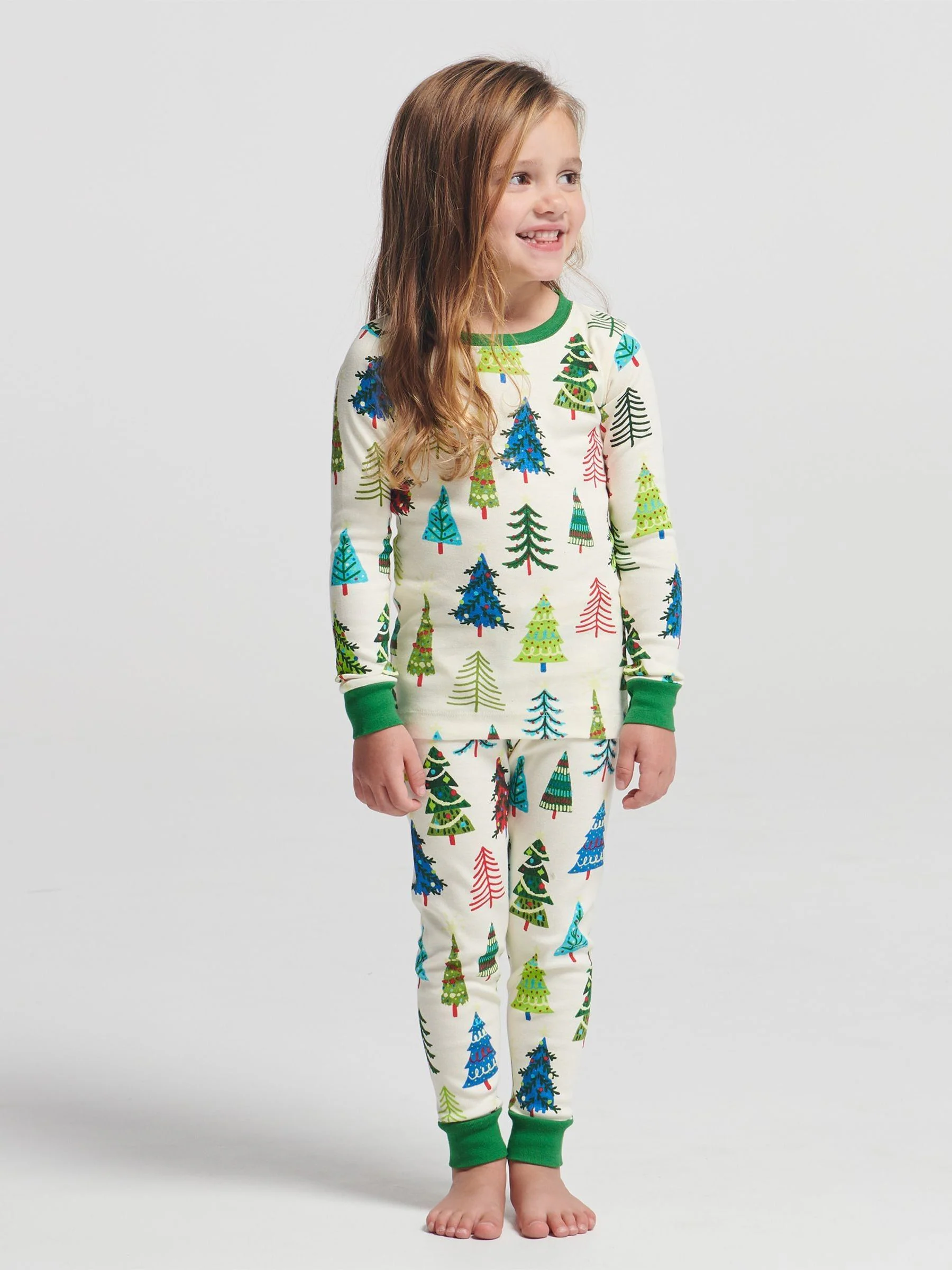 Hatley Natural Christmas Tree Print Pyjamas Set