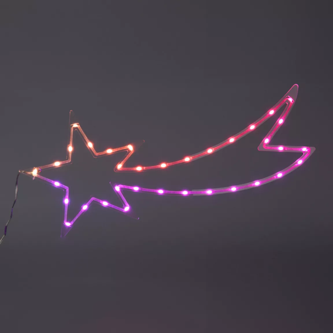 Étoile filante lumineuse néon 35 LED H25 cm Star Multicolore