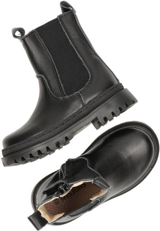 Shoesme NT21W004-B leren chelsea boots zwart Meisjes Leer Effen 31