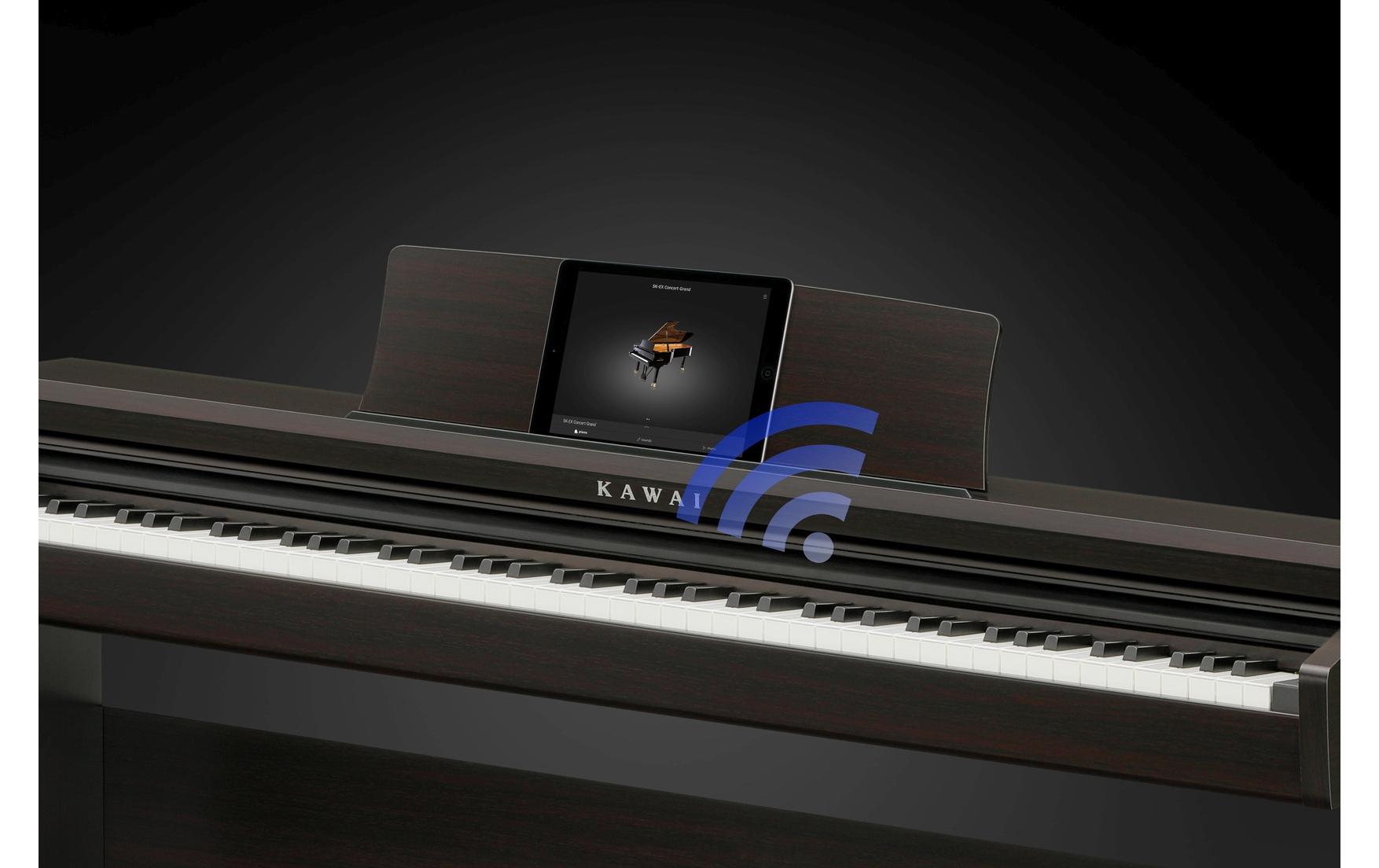 E-Piano KDP-120 – Rosenholz<br>Digitalpiano mit Flügelanschlag und -ton sowie Bluetooth- und USB-Anschlussmöglichkeit