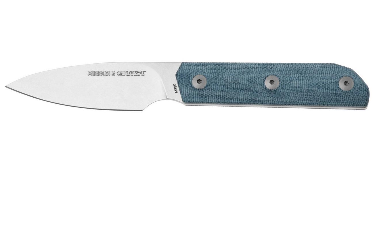 Viper Mirror 2 VT4064CD Böhler M390, Denim Canvas Micarta, vaststaand mes