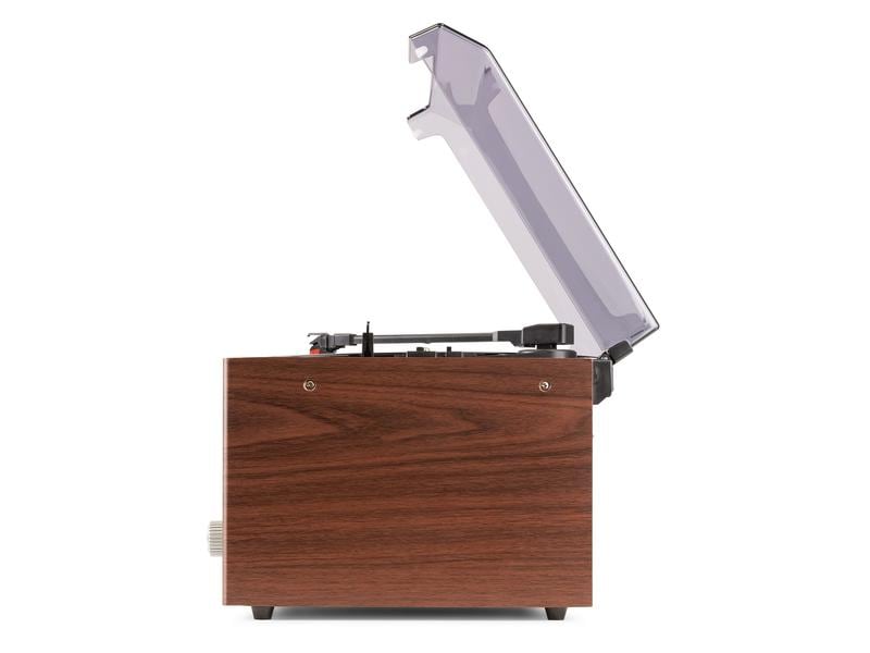 Audizio Plattenspieler mit Bluetooth Frisco Braun/Grau Plattenspieler mit Radio und Stereo-Lautsprechersystem