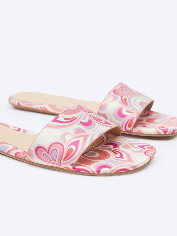 Mini sandália estampada - Rosa