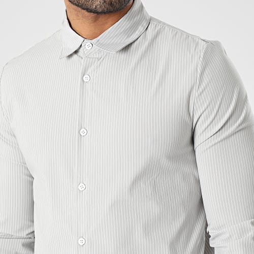 Chemise Manches Longues A Rayures Gris