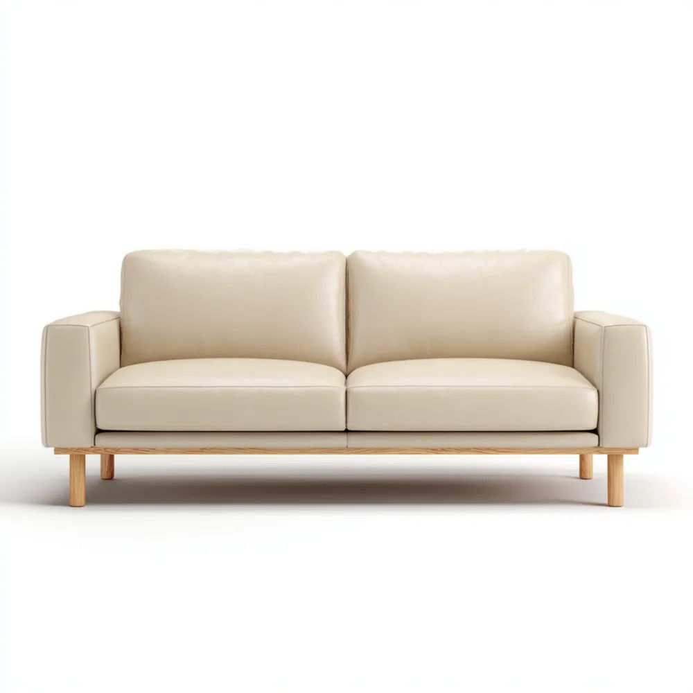 2-Sitzer-Sofa Leder 150x80x85 cm – Creme – Modernes Design