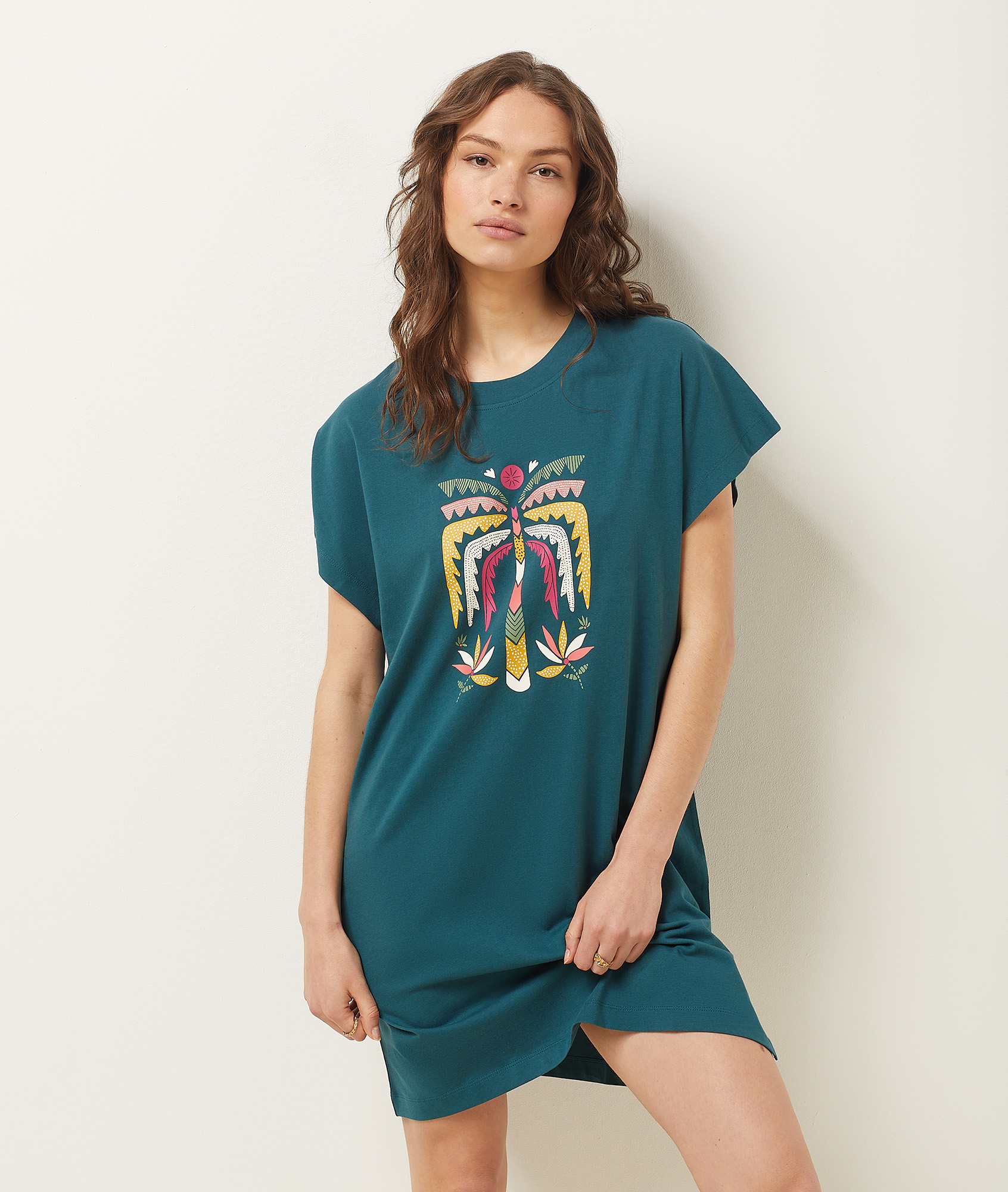 Chemise de nuit imprimé palmier