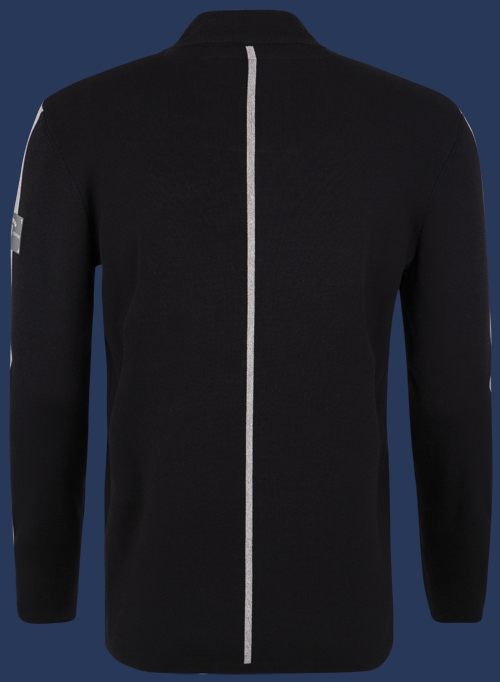 Herren Pullover 014 KoNitI, Black/Heathergrey