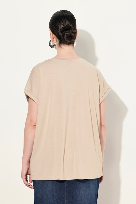 T-Shirt, Ziersteinmotiv, Oversized, Rundhals, Halbarm