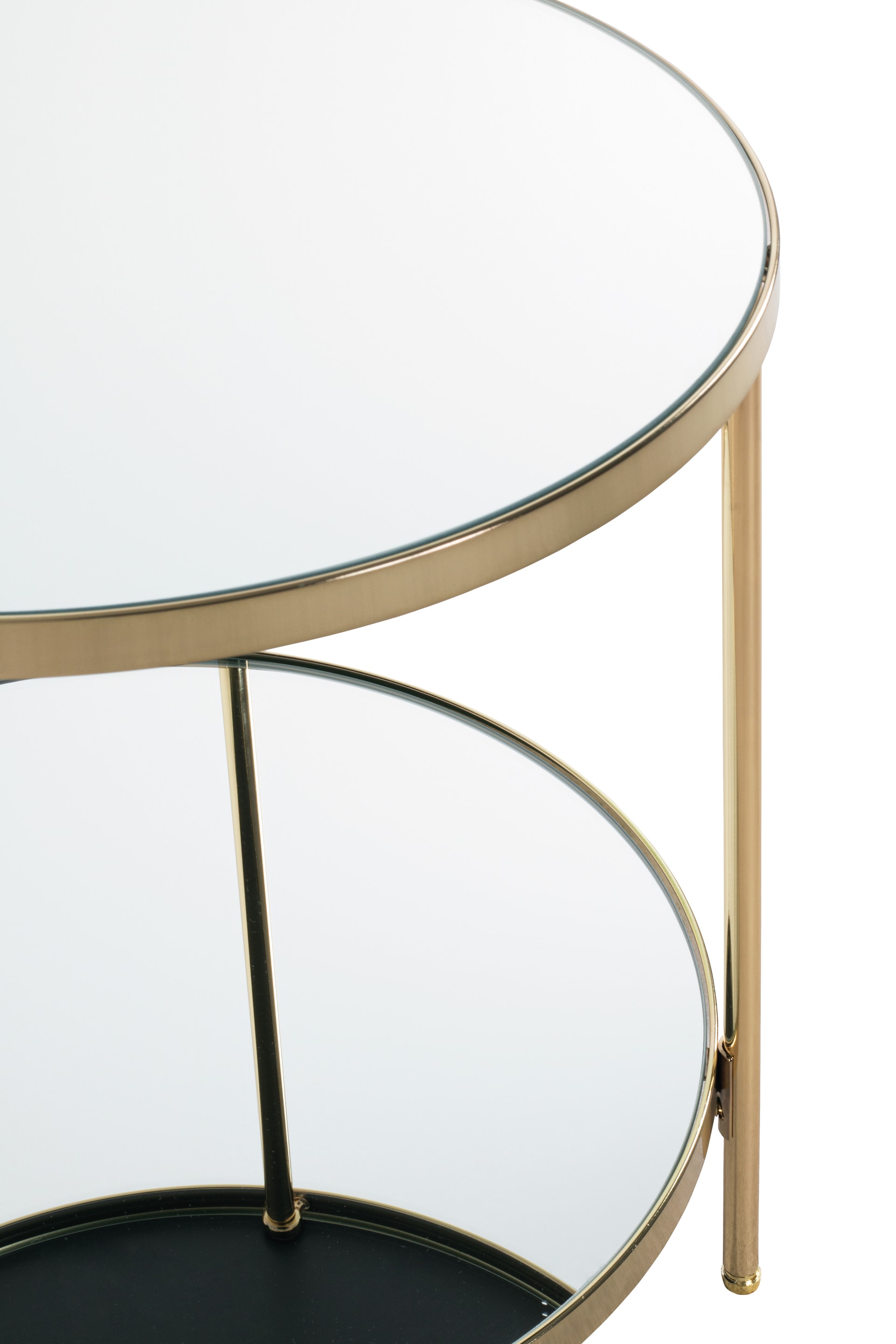 Beistelltisch PALAIS Ø 45 cm Spiegelglas/Messingfarbig