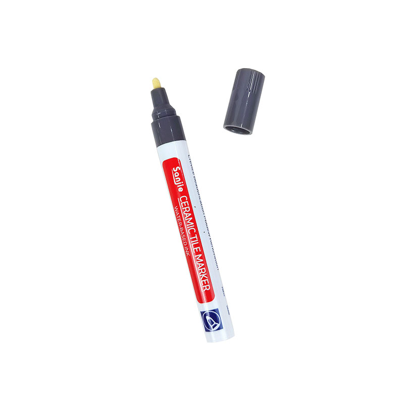 (14cm) Wasserfester Fugen Maker Reperatur Stift Fugenfüller inkl. Ersatz Spitze für Wand / Boden Fliesen - Dunkelgrau
