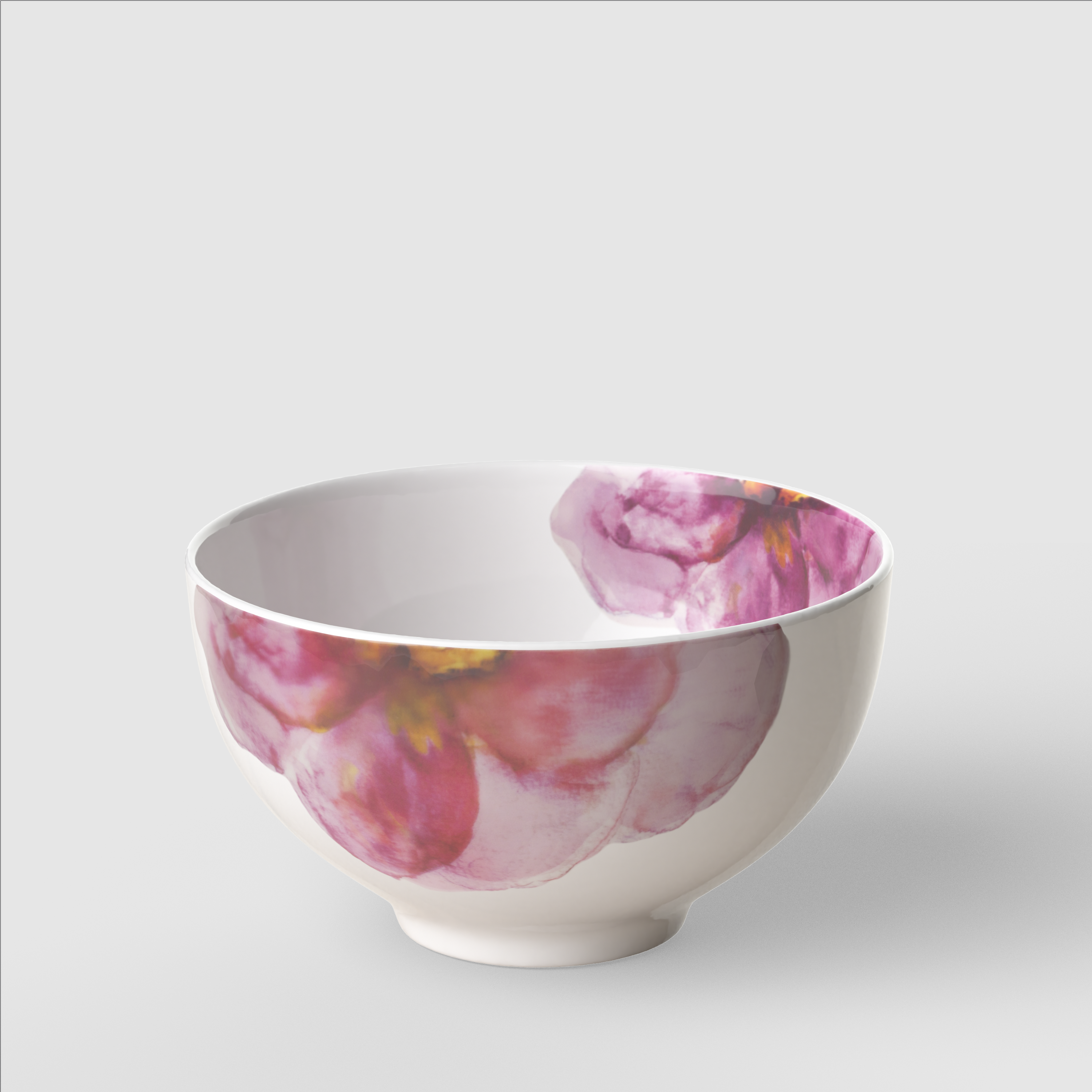 Rose Garden Cereal bowl Pink, 15.9 oz, Premium Porcelain