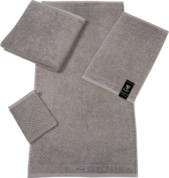 ROSS Handtuch »Smart« Uni-Rippe mit Velourslabel