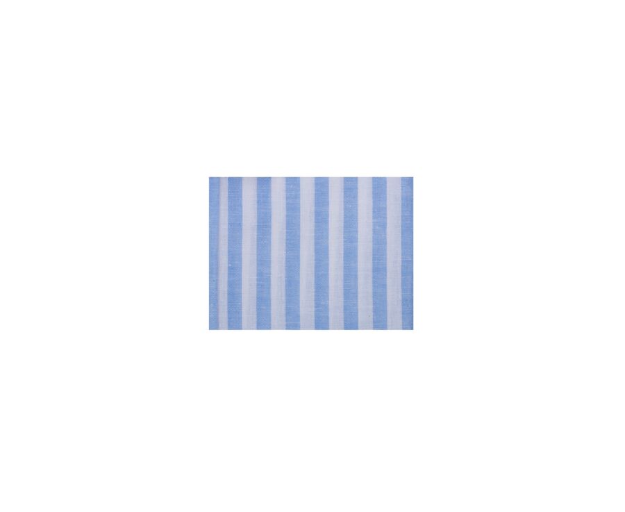 Chemise coton lin rayée Bleu Ciel et Blanche - SIMONIN