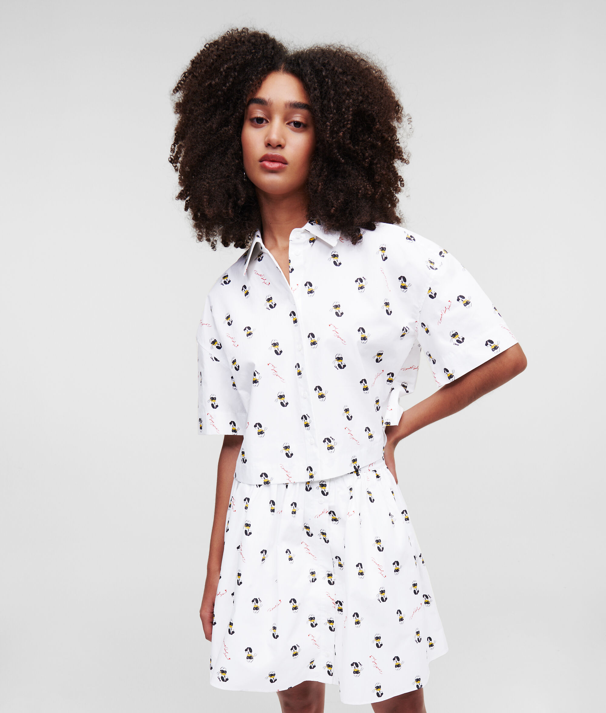 CHEMISE CROPPED EN POPELINE DS x KARL LAGERFELD