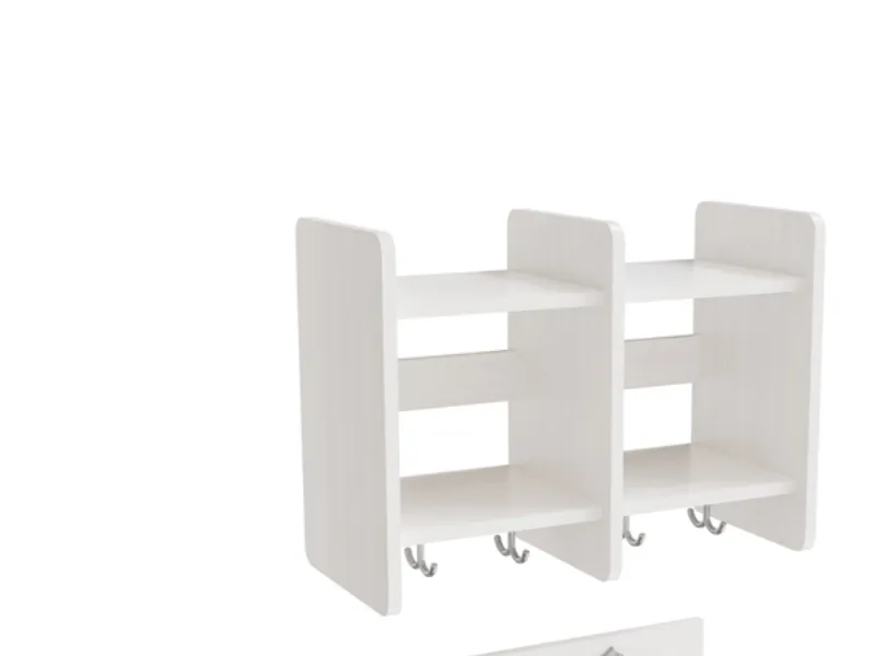 Garderobeindretning Eira Light, overhylde 4 pladser, 280 mm rumbredde, naturfarvet krydsfinér