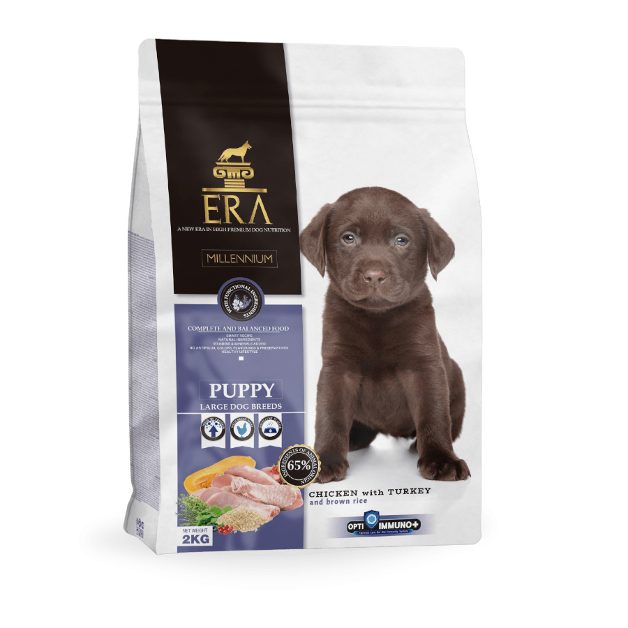 Ração para cães Era Puppy Large com frango e peru