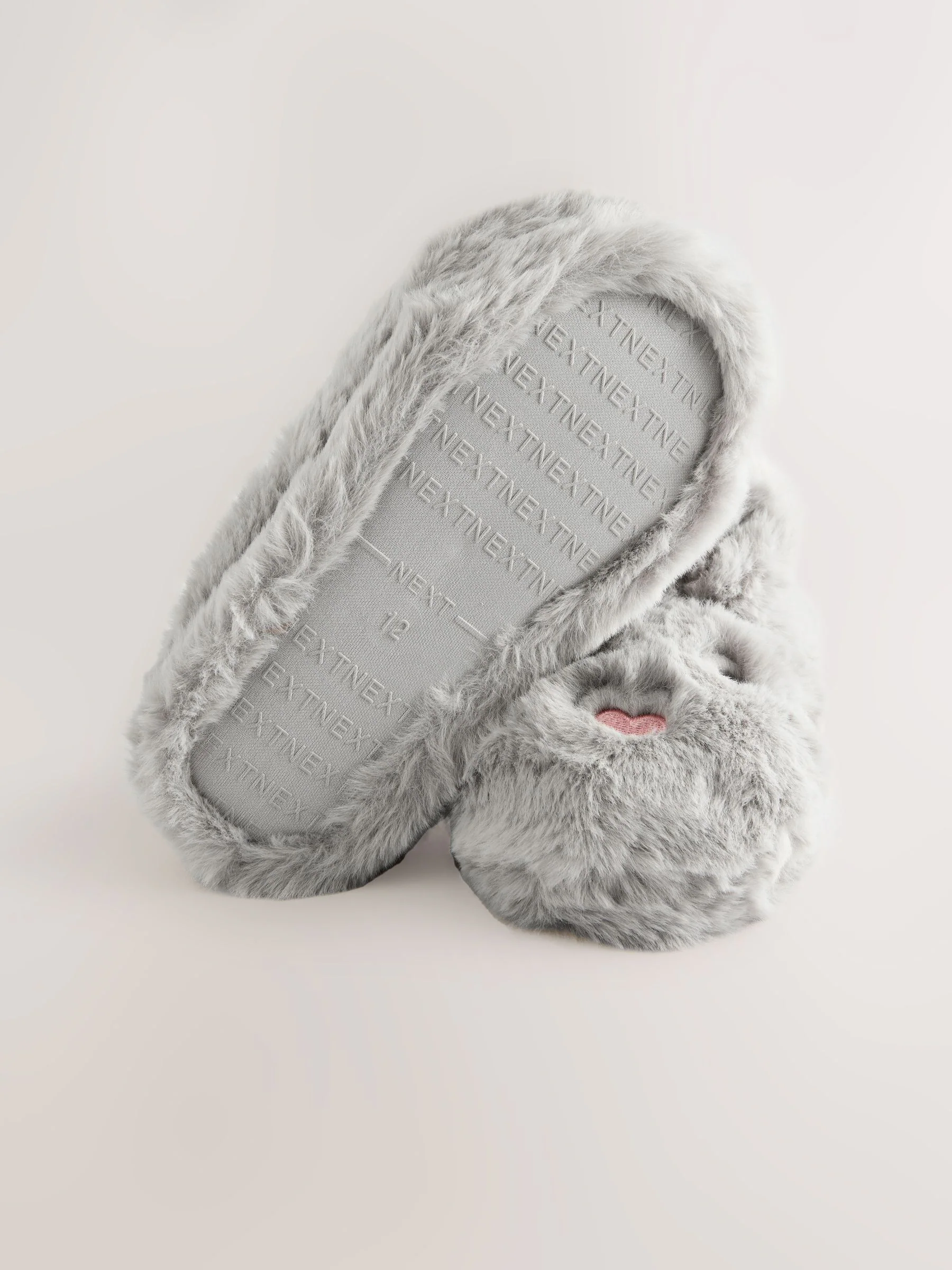 Grijs en konijnenprint - Pantoffels met figuur
